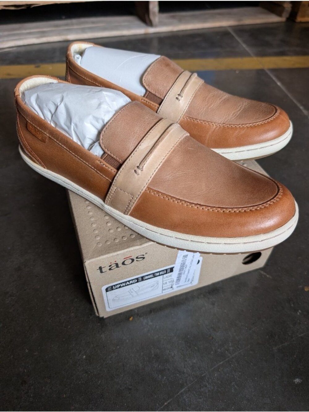 Taos Upward Women's Size 10 Slip-On Loafers in Caramel/Tan Multi leather NEW - Picture 2 of 6